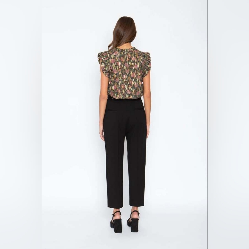 Caballero Laraine Top Starlight Floral Ruffle Sleeve Boho Blouse Silk Blend XS - Picture 2 of 6